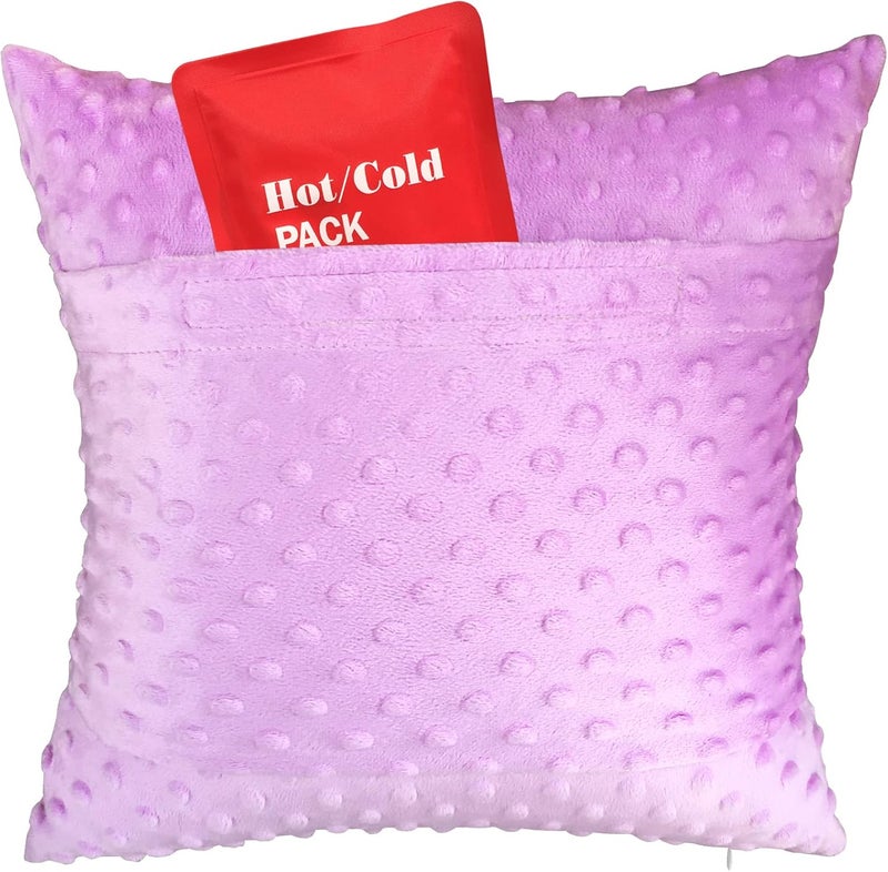 HapiPoppy Heart Surgery Pillow with Pocket for After Open Heart Surgery Recovery Pillows Bypass Cardiac Coughing Comfort Patients Gifts, Minky Dot Lavender - Image 1
